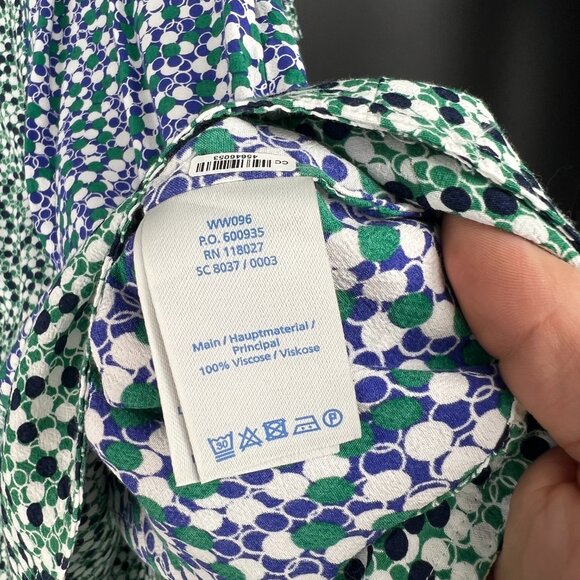 Boden Mollie Dress Dot Print Blue, White and Green Quarter Length Sleeve - Picture 7 of 10